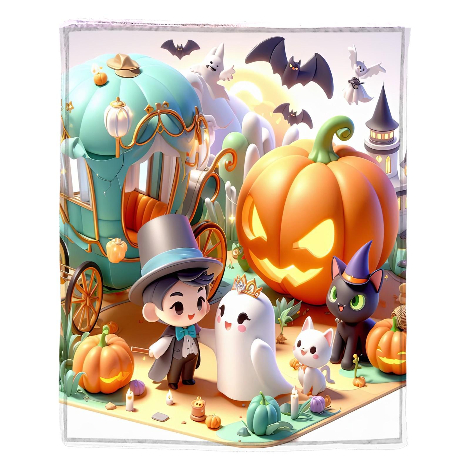 

Одеяло с принтом на Хэллоуин S фиолетовый