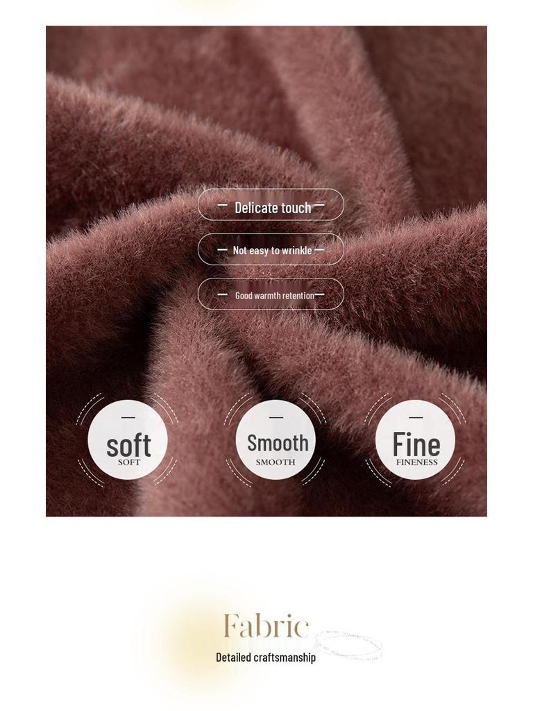 Grandma's Winter Knit Cardigan: Cozy Plus Velvet Sweater for Middle-Aged and Elderly Women