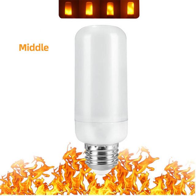 E14 E27 B22 Creative 4 ModesGravity Sensor Flame Lights LED Flame Effect Fire Light Bulb 9W 12W Flickering Emulation Decor Lamp
