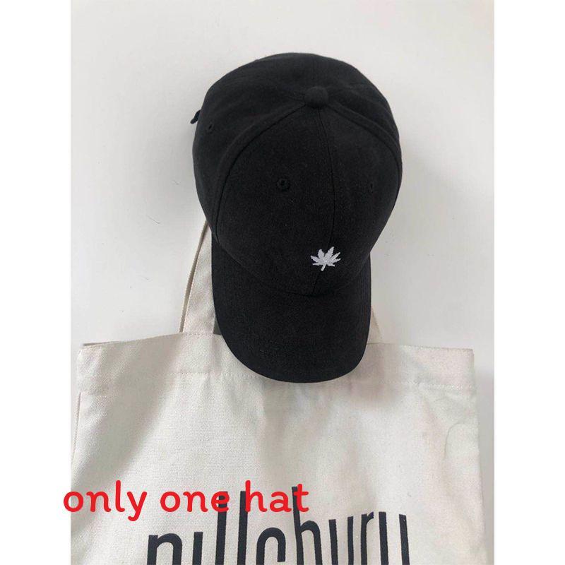 Embroidered Maple Leaf Baseball Cap With Wide Brim For Casual Summer Wear Maple Black