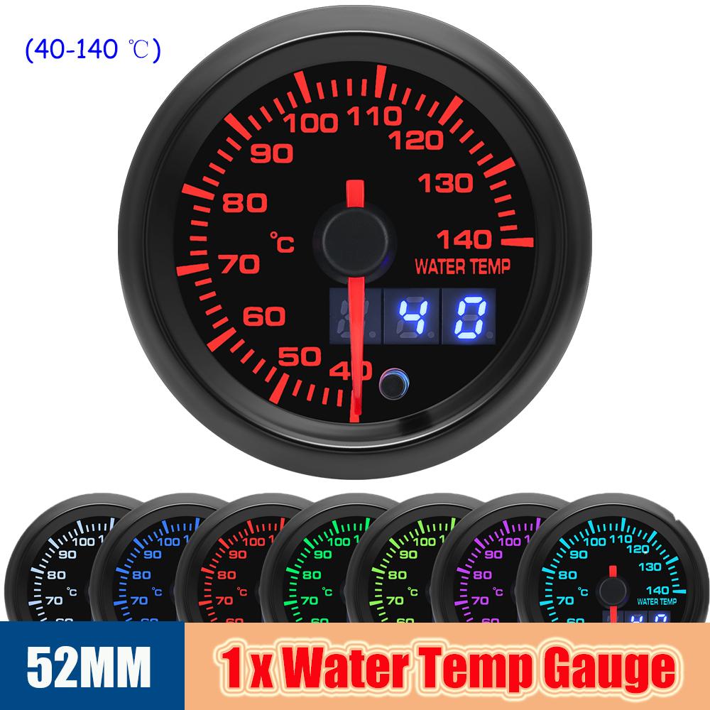 Contor de mașină cu LED de 52 mm pentru temperatura apei / temperatura uleiului / voltmetru / vid / indicator de creștere / tahometru / presa de ulei PSI cu senzor pentru 12 V