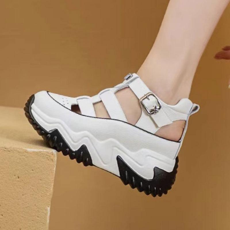 Fashion casual breathable hollow dad shoes women's summer 2025 new wear-resistant thick-soled small height-increasing sandals