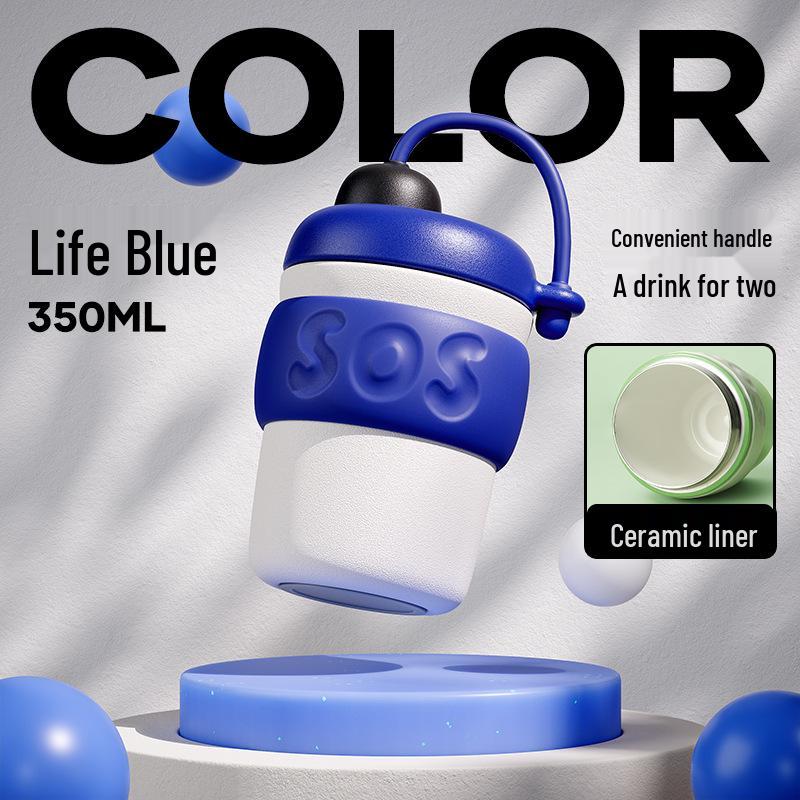 

Женская милая керамическая термокружка для путешествий с соломинкой 350ml