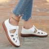 Fashion Women Sandals 2024 Summer Shoes Leather Covered Toe Soft Casual Walking Openwork Big Size Platform Sandals