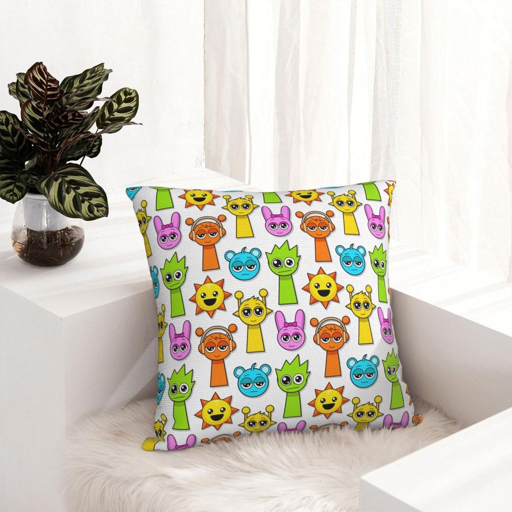 Cartoon Sprunki Game Pillowcase Printed Fabric Cushion Cover Gift Pillow Case Cover Home Square 40X40Cm