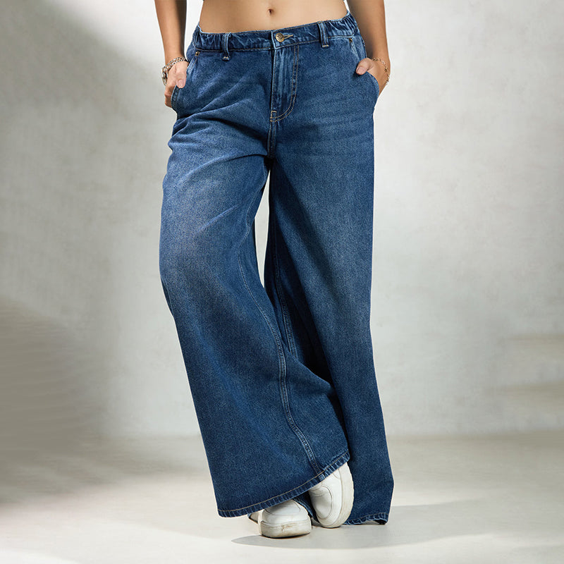 Virgio Women Full Length Wide-Leg Fit Jeans