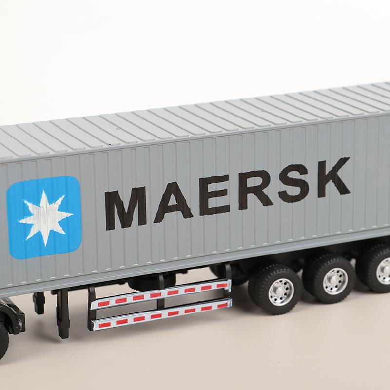 1:36 Diecast Alloy Truck Head Model Toy Container Truck Pull Back With Light Engineering Transport Vehicle Boy Toys For Children