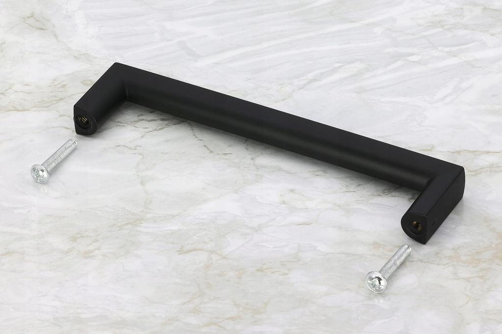 Furniture handle for cabinets, black matte, square, 103 cm