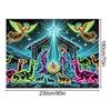 Nativity Tapestry Wall 6x7.5ft UV-Reactive Christmas Festive Decoration Glow In The Dark Festive Backdrop For College Students