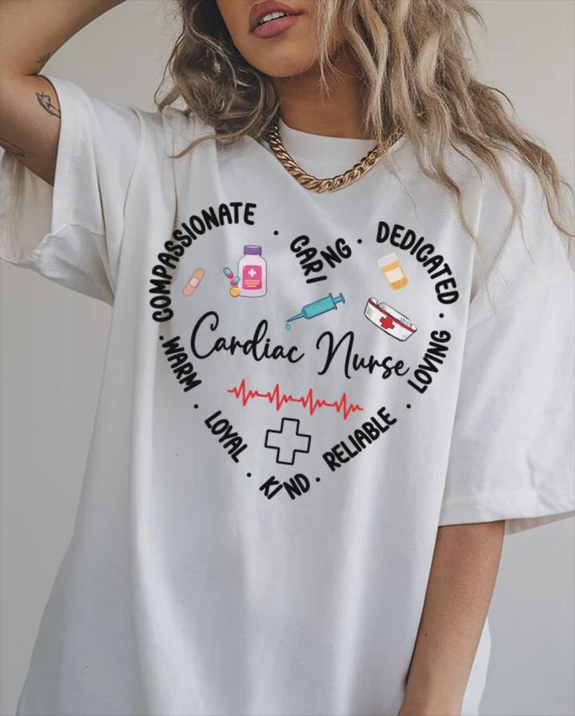 Comfort Colors® Cardiac Nurse Shirt, Heart Nurse Gift, ER Nurse Shirt, ICU Nurse Tee, Critical Care Nurse Tee, Nursing Graduation Gift