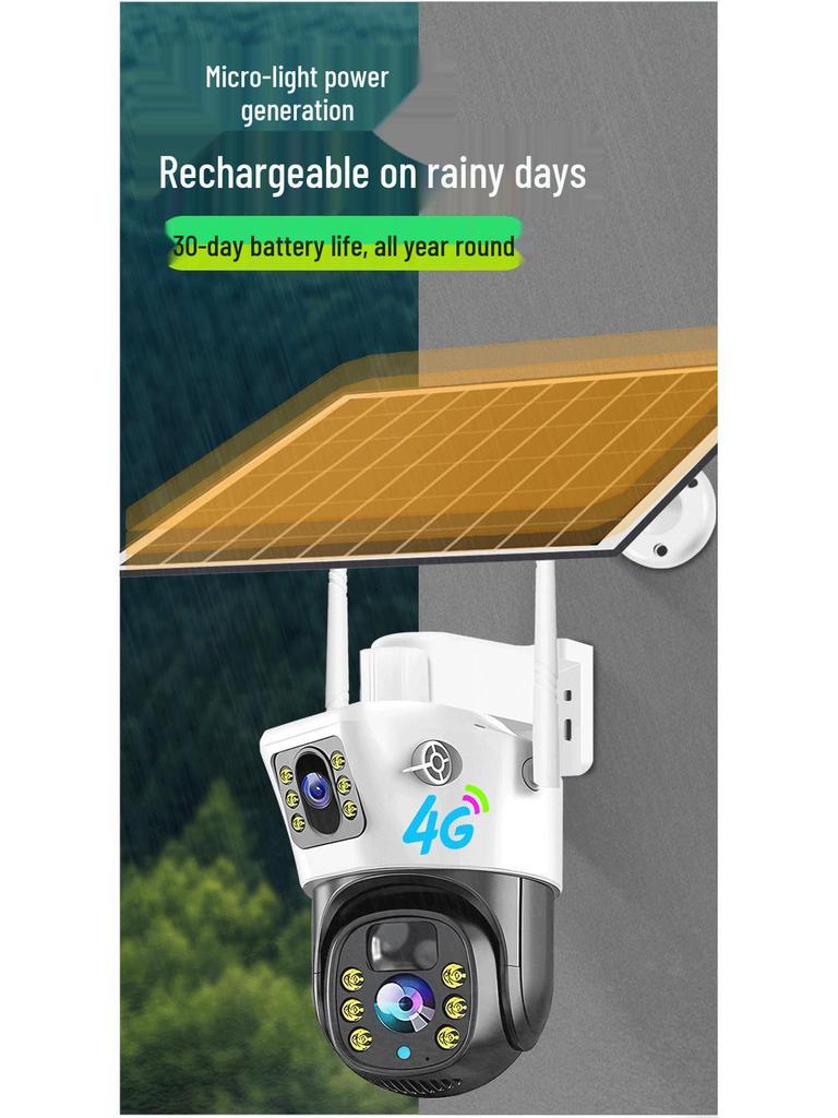 V380 Solar WiFi HD Waterproof Outdoor 4G Surveillance Binocular Camera
