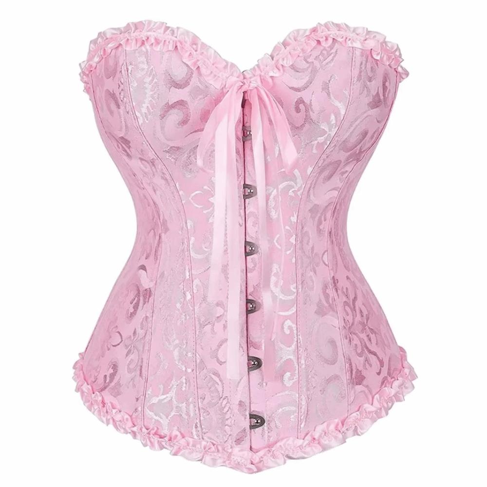 

Топ-корсет на шнуровке Y2K Овербаст Косточковый бюстье Топ Винтажный Бюстье Корсет Женский XS розовый