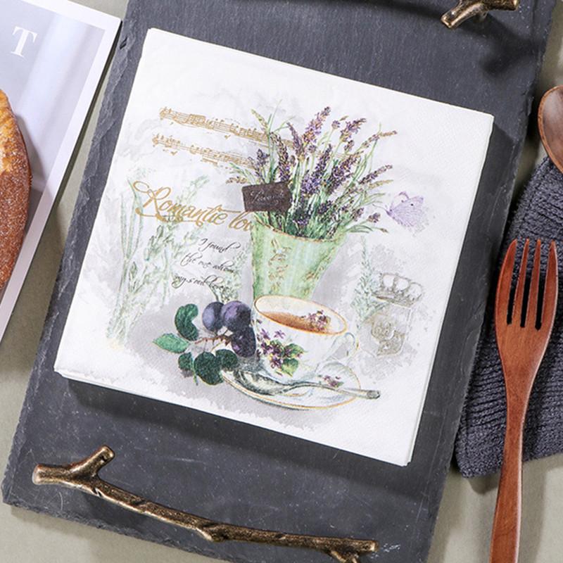 

20pcs 33x33cm Flower Coffee Cup Printed Disposable Napkins Festive Party Paper Tissue Decoration 20pcs