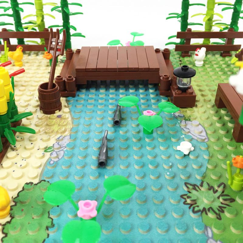 MOC Pastoral Landscape Outdoor Farm Scene Building Blocks Children's Toys