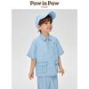 PawinPaw Boys' Cartoon Bear Lapel Short-Sleeve Shirt