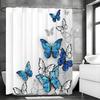 Elegant Blue Butterfly Shower Curtain Adds A Touch Of Nature And Beauty To Your Bathroom With Waterproof Fabric
