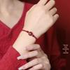Natural Cinnabar Zodiac Bracelet - Year of the Dragon Hand-Woven Red String for Women
