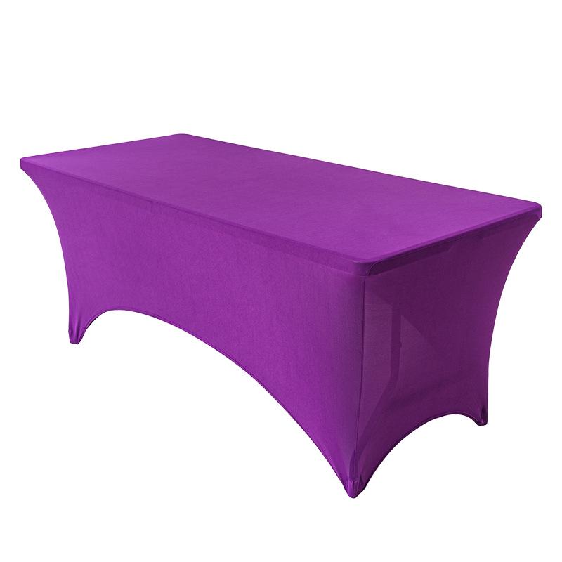 4-6FT Stretch Table Cover Set: Rectangular Elastic Tablecloth for Conference, Wedding, Banquet, Cocktail Events