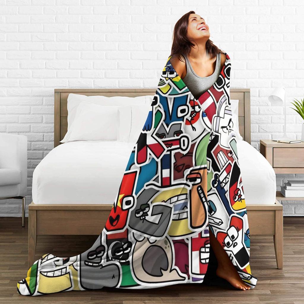Alphabet Lore English Cartoon Fashion Blankets Villain Letters Fuzzy Awesome Breathable Throw Fashion Blanket for Home Textile Decor Car