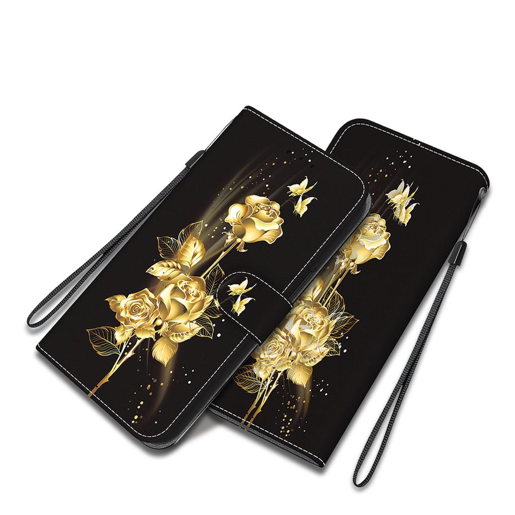 Wallet Case with Card Holder Floral PU Leather Case Kickstand Wrist Strap Shockproof Cover for Google Pixel 8 7 7A 6A 5A 5XL Pixel7 Pixel6