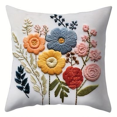 

1/4pcs Vintage Wildflower Floral Print Throw Pillow Covers Soft Decorative Cushion Cases for Home Living Room Bedroom Sofa 45x45cm-1pcs