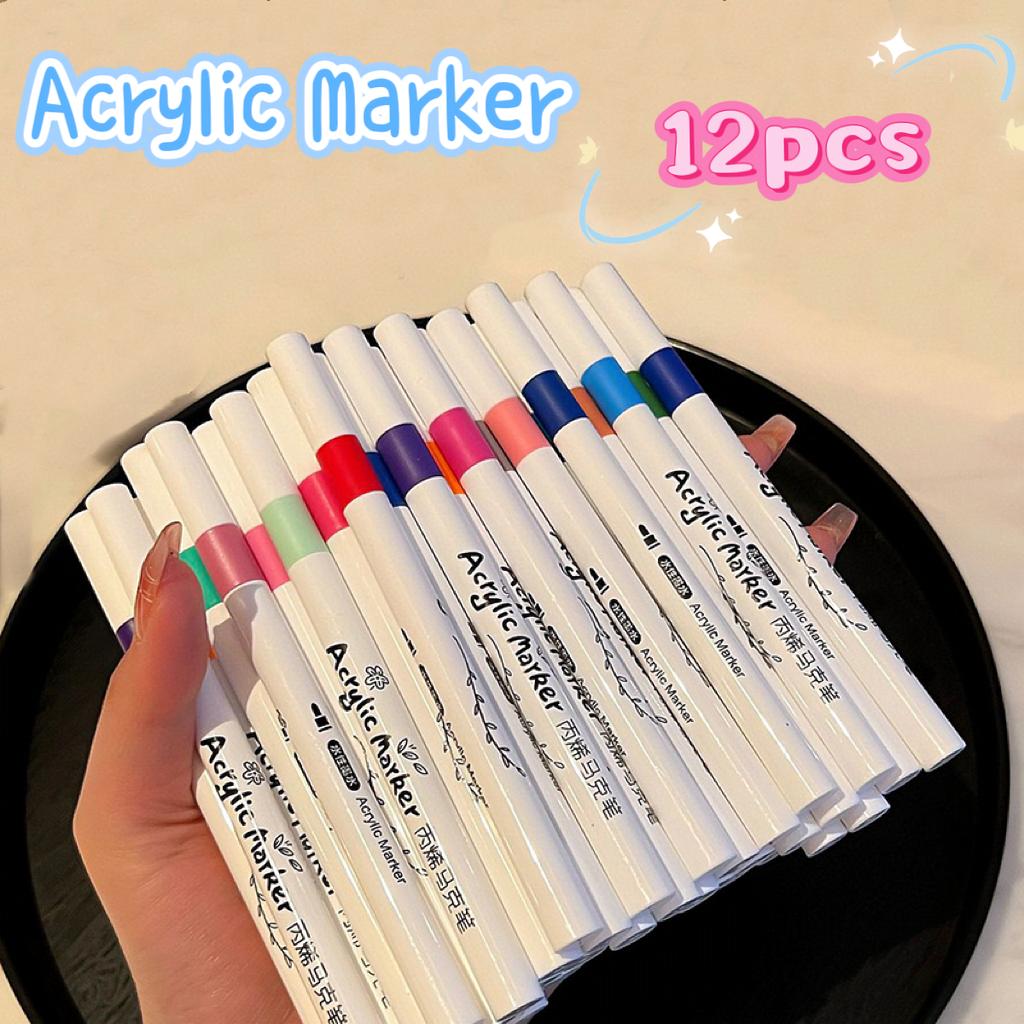 12Colors Acrylic Markers, Painting Tools Set, Perfect For Decoration