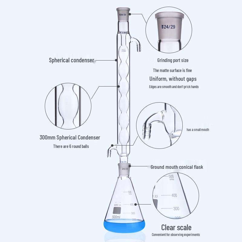 Laboratory Glass Spherical Reflux Condenser