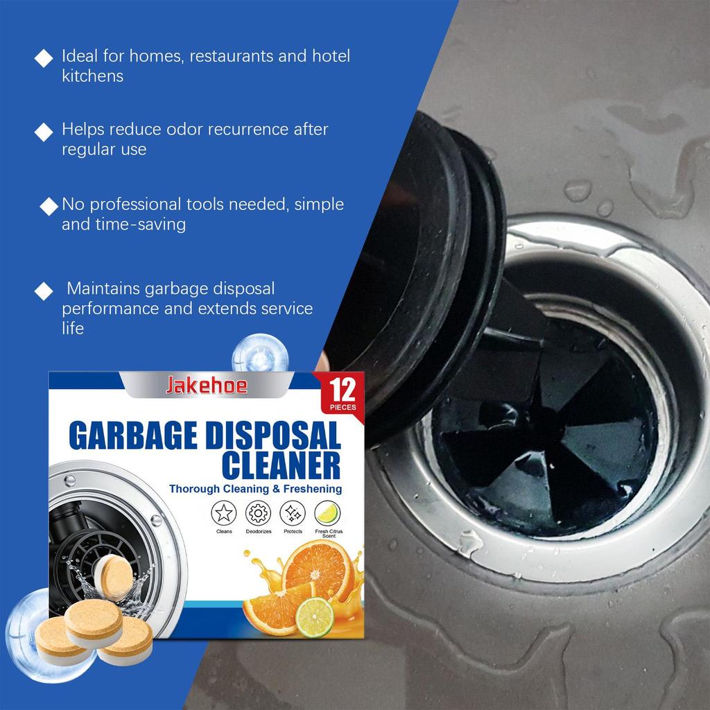 JAKEHOE Citrus Scent Garbage Disposal Cleaner & Deodorizer Sheet