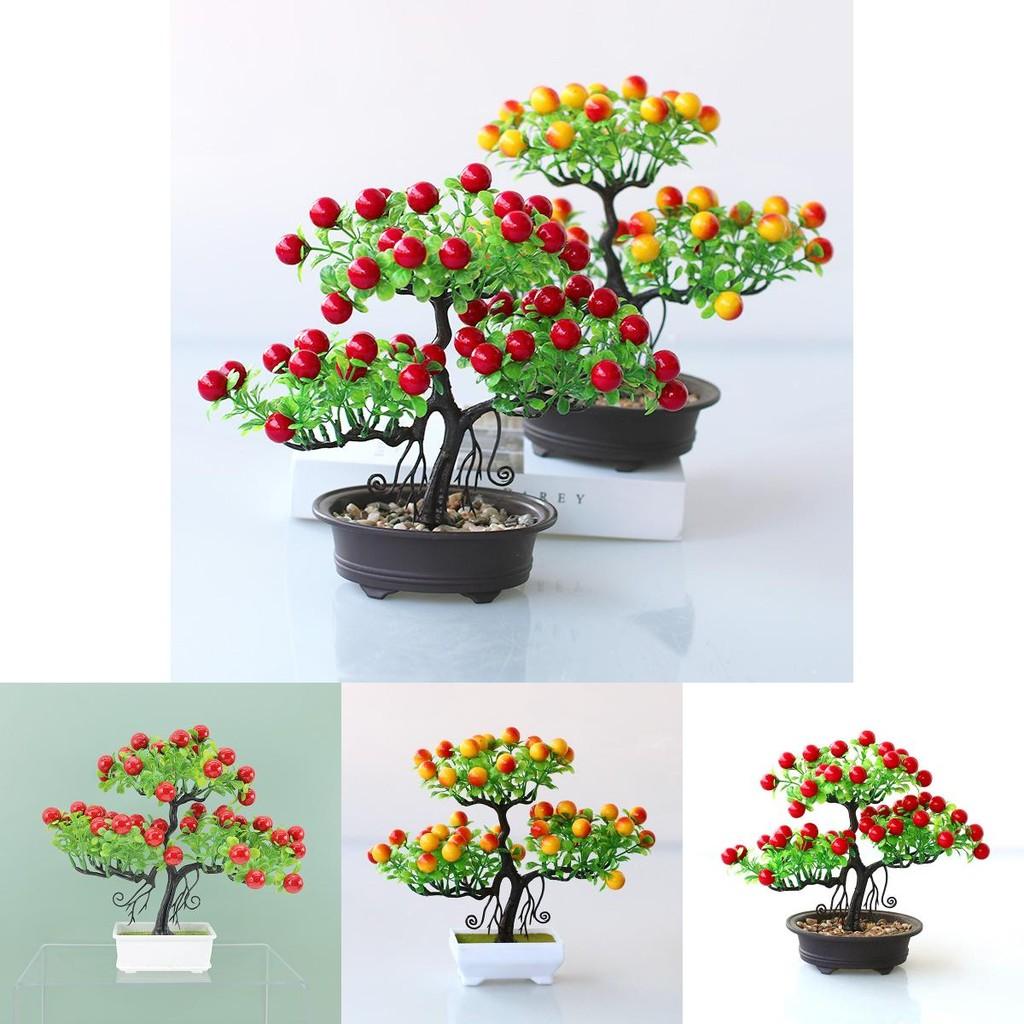 Rich Fruit Artificial Potted Plant With Plastic Construction For Tabletop Decor And Gift