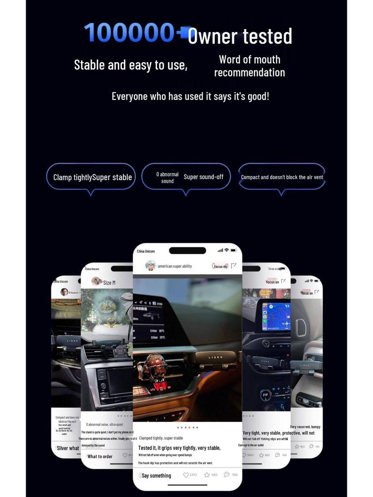 Li Sen 2025 Car Phone Holder: Anti-Shake Air Vent Bracket for Navigation