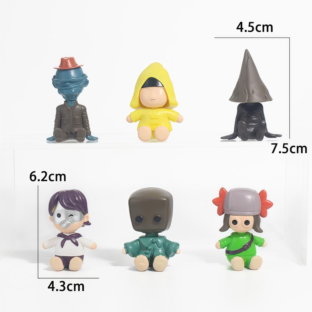 6Pcs/Set Little Nightmares Anime Figurine Six Figure Mono Action Figure Anime Game Pvc Action Figure Doll Fans Gift