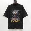 Funny Meme F Caw F Chicken T Shirt Washed Short Sleeve Oversize TShirts  Vintage Men Women Streetwear Printed Tee Shirt