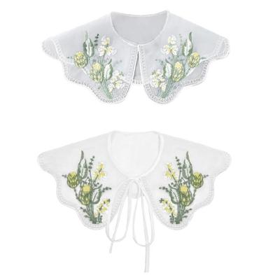 Bestickter Blumenkragen Bluse Falscher Kragen Hemd Falscher Kragen Kleid Dekorativer Kragen Schal Wickel Damenbekleidung Dekorationen
