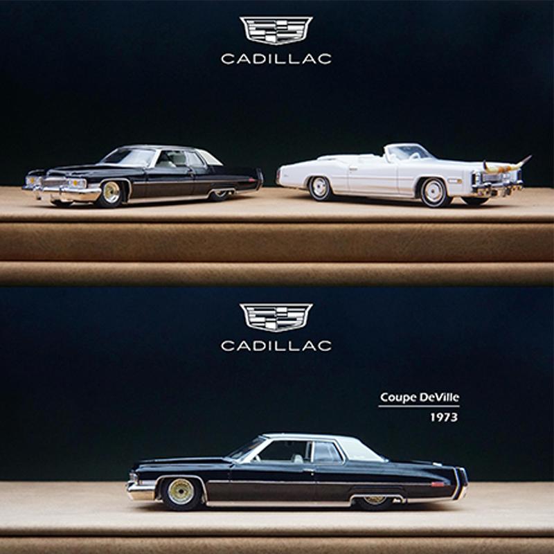 Greenlight 1:64 1973 Cadillac Diwei 1976 Cadillac Eldorado Convertible Simulation Alloy Miniature Diecast Car Model Toy Gift