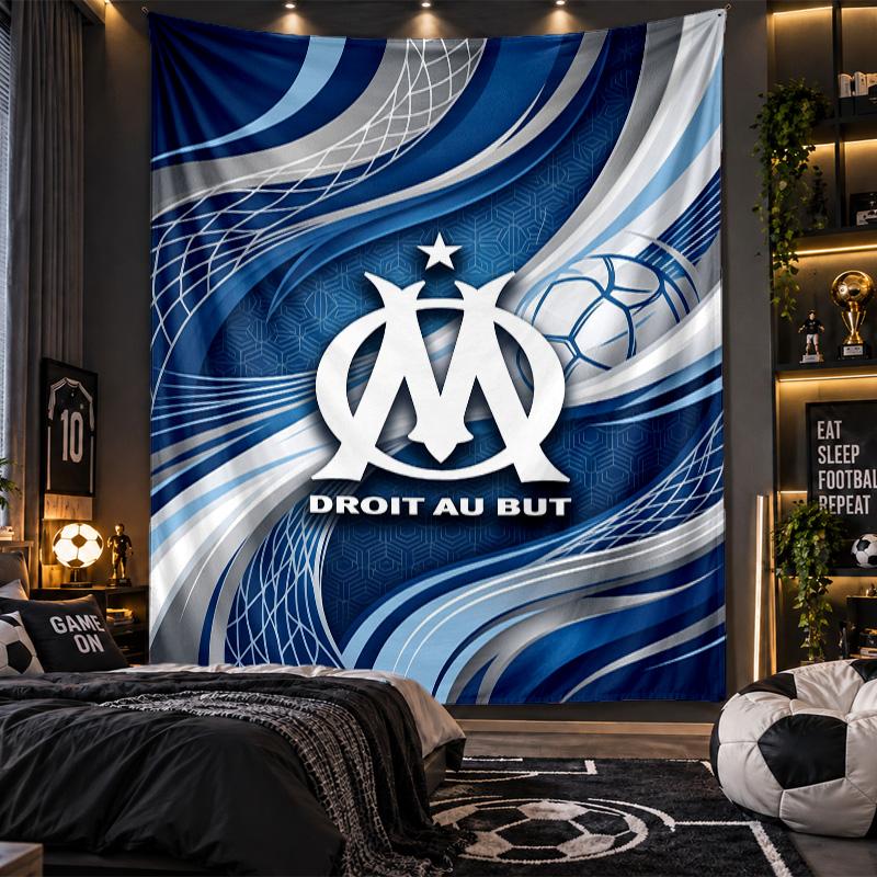 Wall Hanging Tapestry Olympique Lyonnais FC Print Cloth for Living Room Bedroom Home Decor