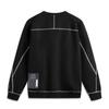 Li Ning X YNG DNA Collaboration Wade Series Round Neck Letter Print Embroidered Fleece Warm Loose Pullover Sweatshirt Men sweatshirt Black AWDUH29-1
