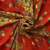 Used YVES SAINT LAURENT Yves Saint Laurent Scarf Silk Baroque Jewelry Red Gold Thin Large Vintage