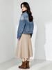 Xin Ge Women's Gradient Denim Jacket - Relaxed Fit, Washed Blue, Slimming, Versatile Lapel Style for Commute.