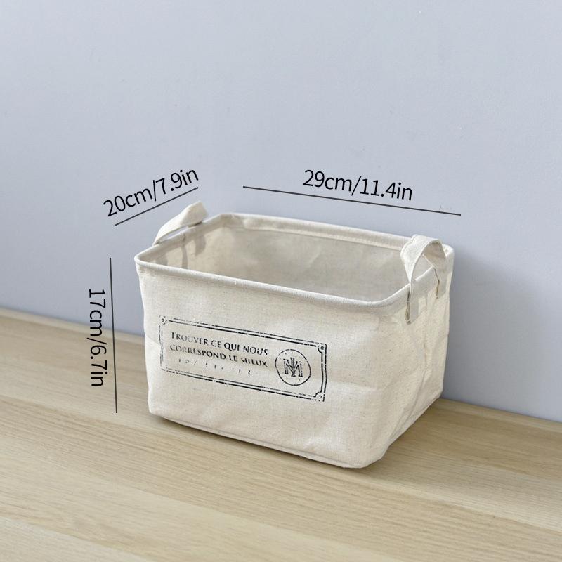 Simple Linen Storage Basket Cotton Linen Laundry Basket Foldable Desktop Sundries Organizer Closet Clothes Underwear Storage Box