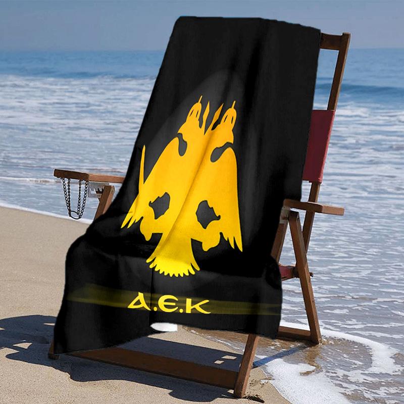 Proof Beach Towel with AEK FC LOGO Pattern - Soft,absorbent,quick-drying,machine Washable - Perfect for Swimming,camping,bathing