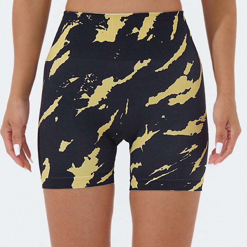 

Бесшовные шорты для йоги с принтом, женские спортивные брюки для бега, узкие брюки для фитнеса с высокой талией, поднимающие ягодицы