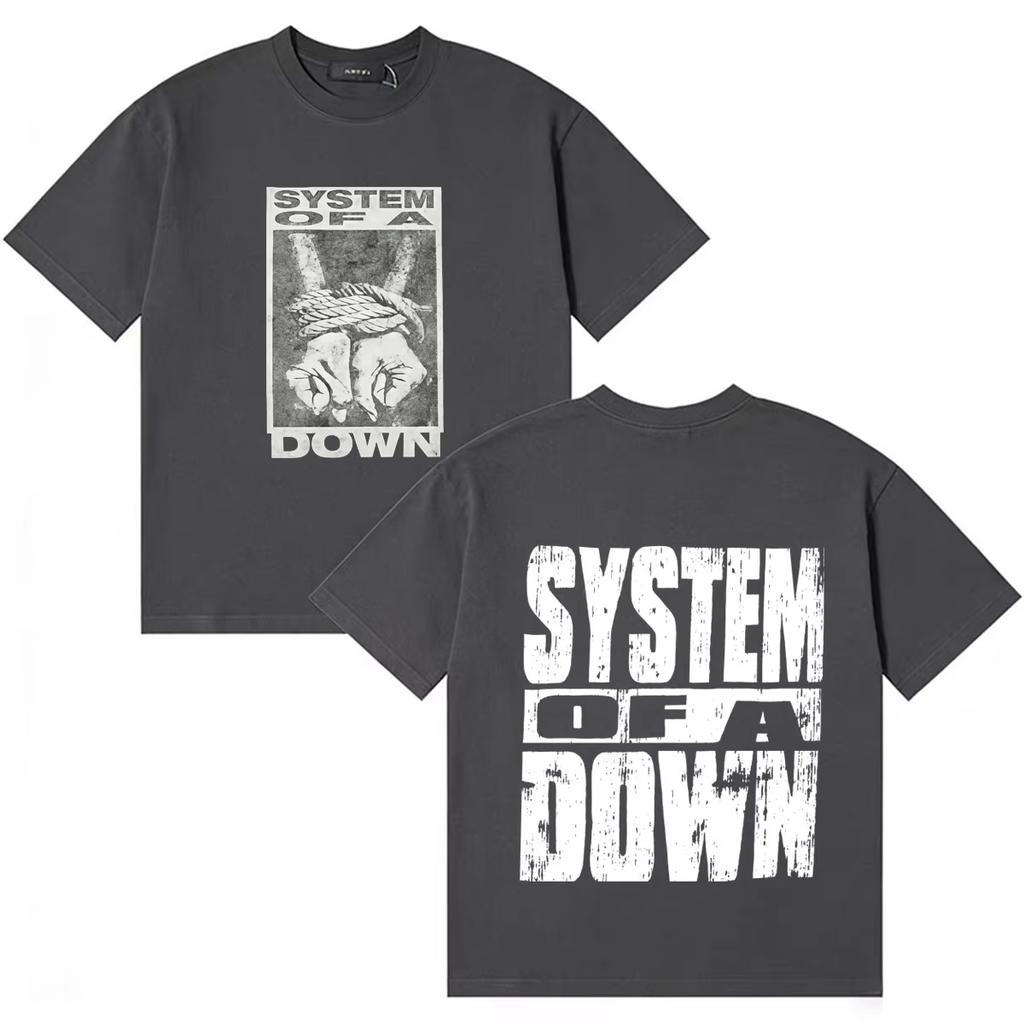 2026 Unisex Y2K Fashion Oversized Comfortable Cotton Short Sleeve TShirt for Summer System of A Down System of A Down Tshirt