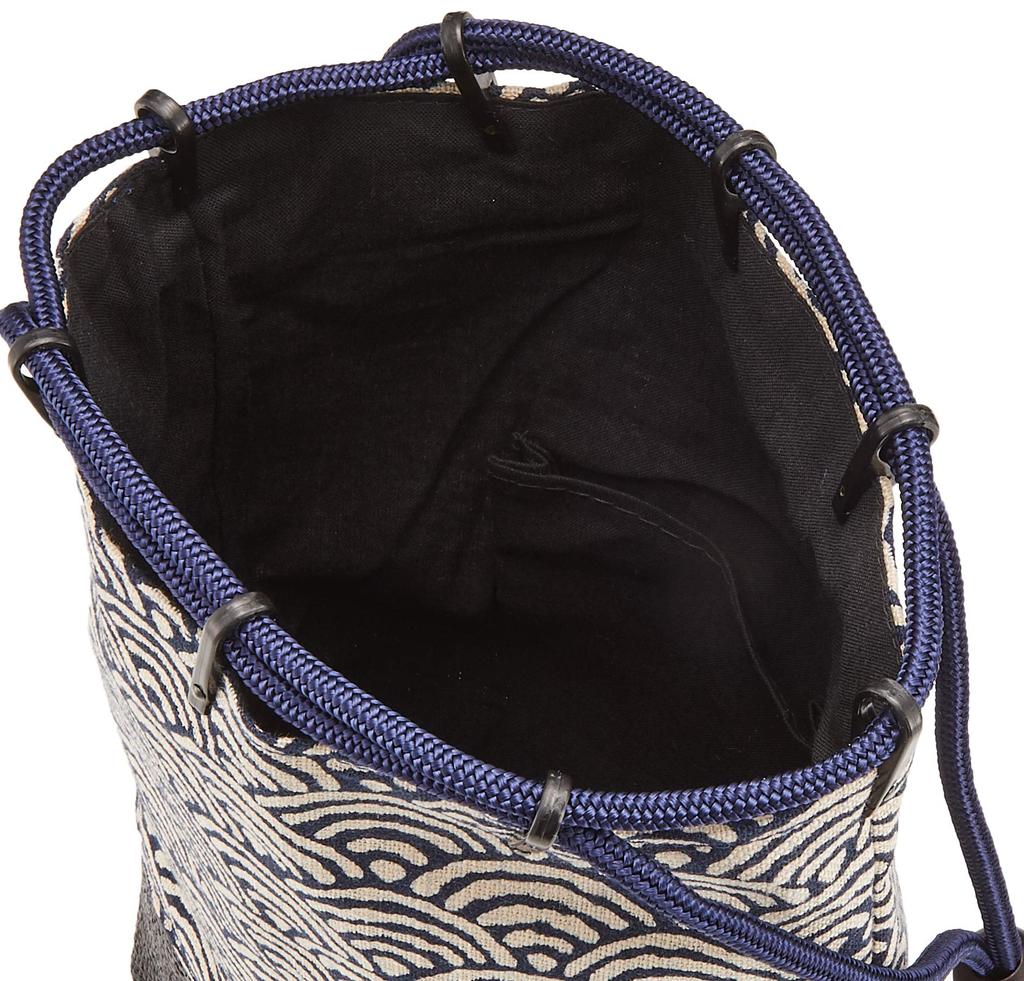 Maruzen Shingen Bag with Seigaiha 20 x 7 x 24 Drawstring Bag Wickerwork, Pattern, cm,