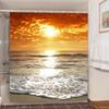 Seaside Sea Beach Sea Wave Coconut Tree Shower Curtains Bathroom Curtain Fabric Waterproof Polyester Bath Curtain With Hooks