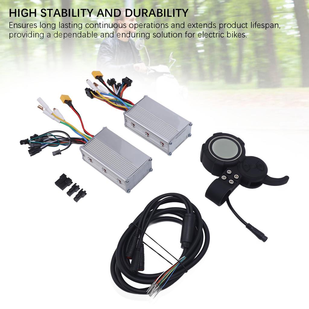 Elektrofahrrad Controller 52V 25A 1200W Dual-Antriebsmotor Controller Kit mit Display Hohe Leistung für Elektroroller
