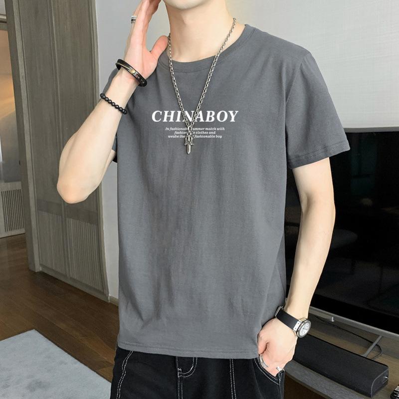 Short Sleeve T Men's Cotton Long Sleeve Casual Versatile Winter Shirt Bottom Shirt Top Teen Crew Neck