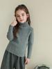 Girls' High Neck Knit Sweater - Stylish Long Sleeve Pullover for Medium & Large Children, Perfect Autumn & Winter Base Layer.