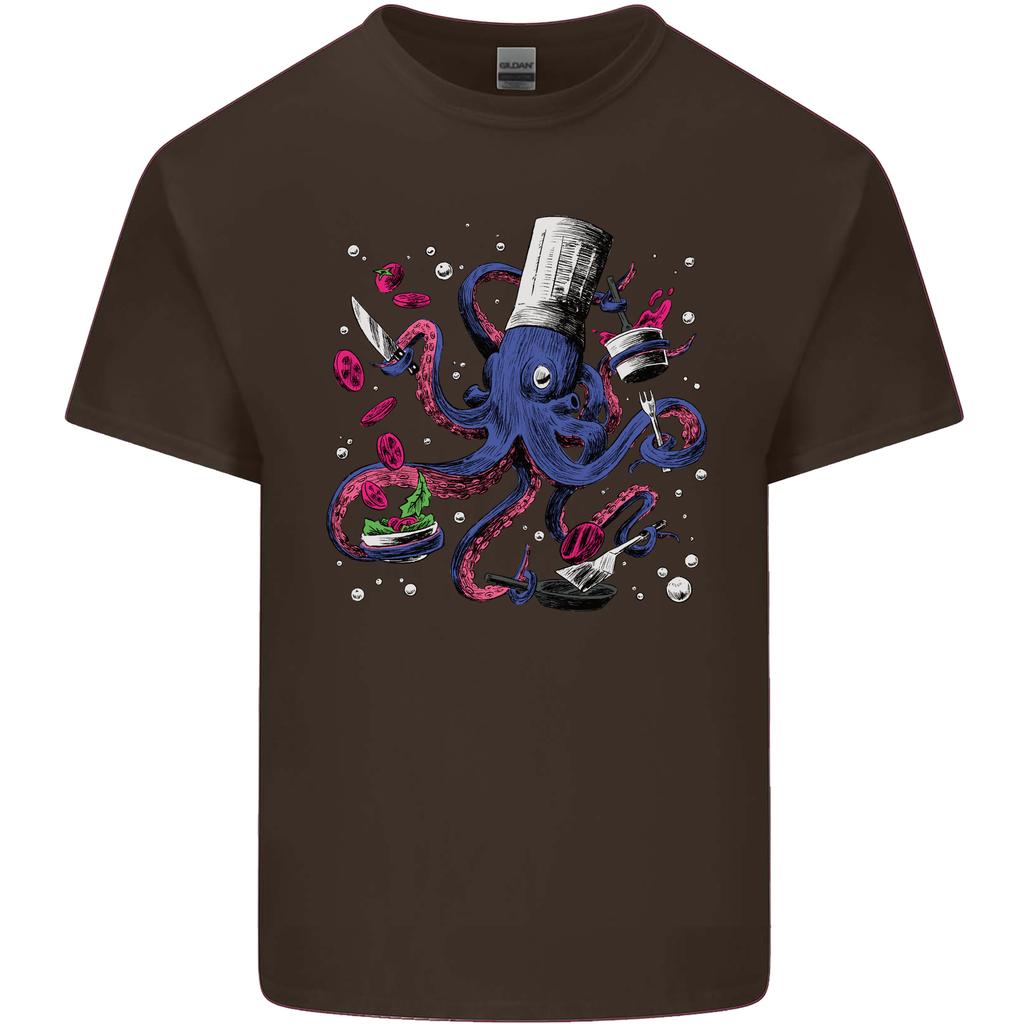 Octo Chef Funny Octopus Cook Cooking Unisexs Light Cotton TShirt