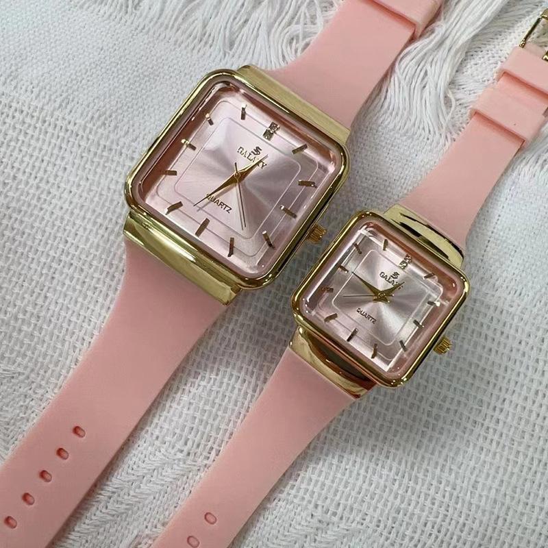 GALAXY square simple gold watch silicone tape watch supply