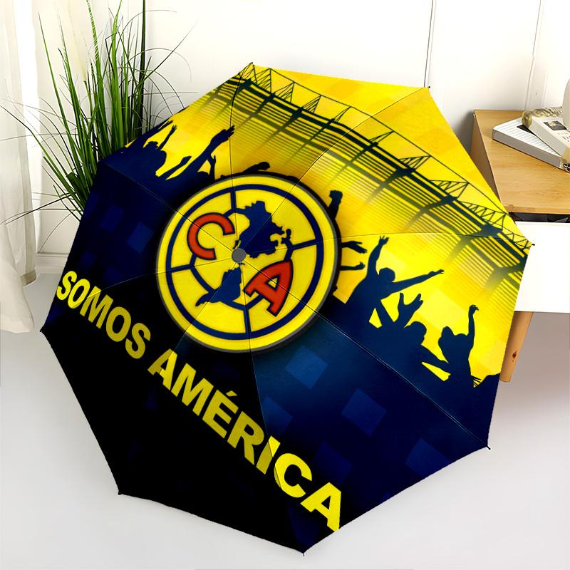 Club América pattern, automatic folding umbrella, portable and foldable design, 8 ribs, a Christmas or birthday gift.